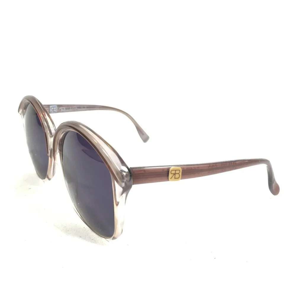 Vintage Renato Balestra Sunglasses RB02-522 Clear Brown Frames with Blue Lenses